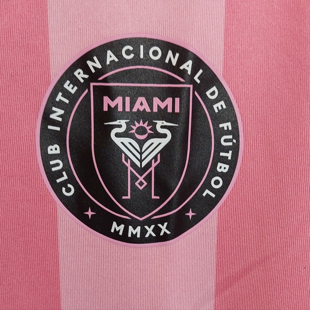 adidas Miami Inter Miami Pink Striped Short Sleeve Tee - Picture 2 of 7